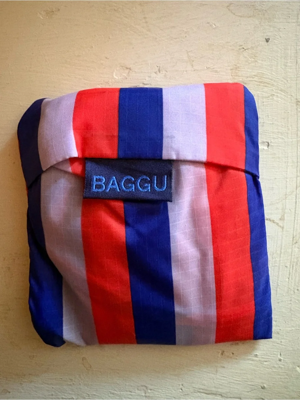 BAGGU Standard Reusable Bag - Red, Blue & White Vertical Stripe